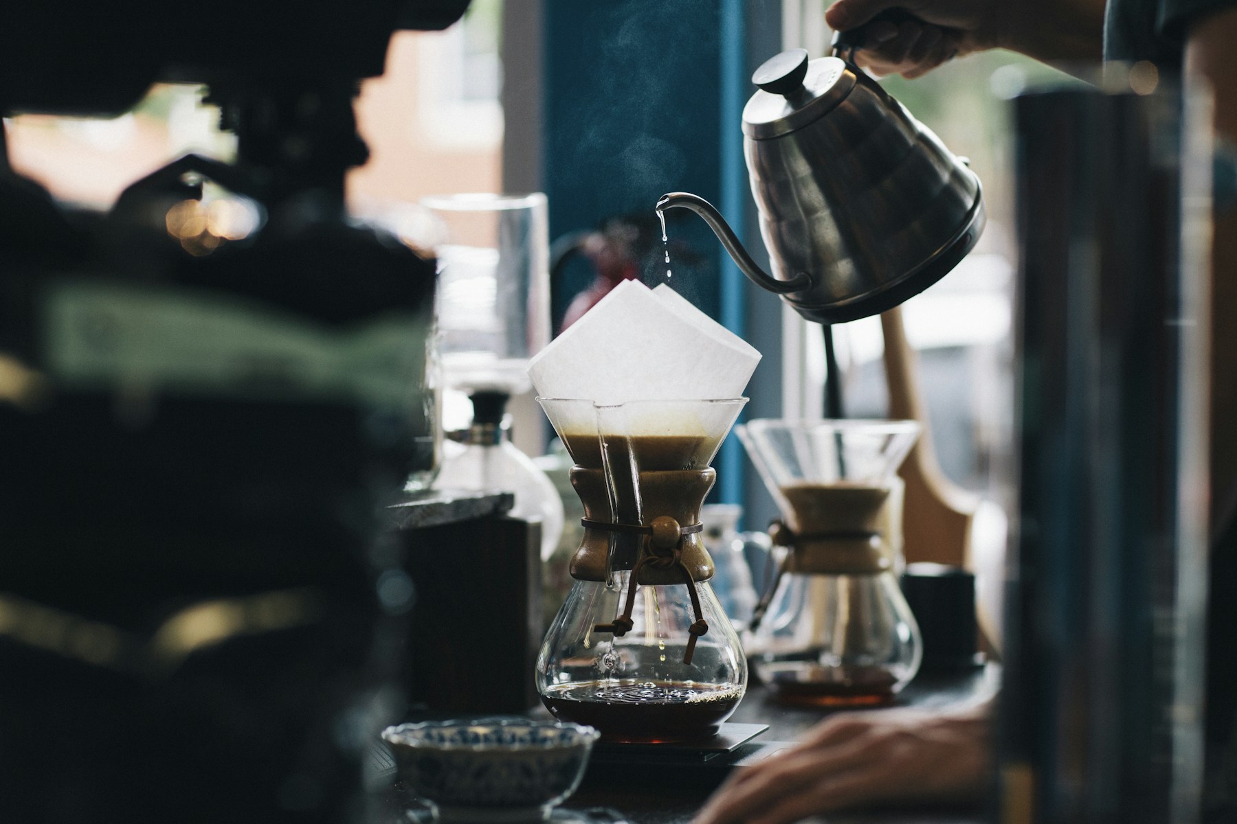 Coffee being prepared for an unhurried morning